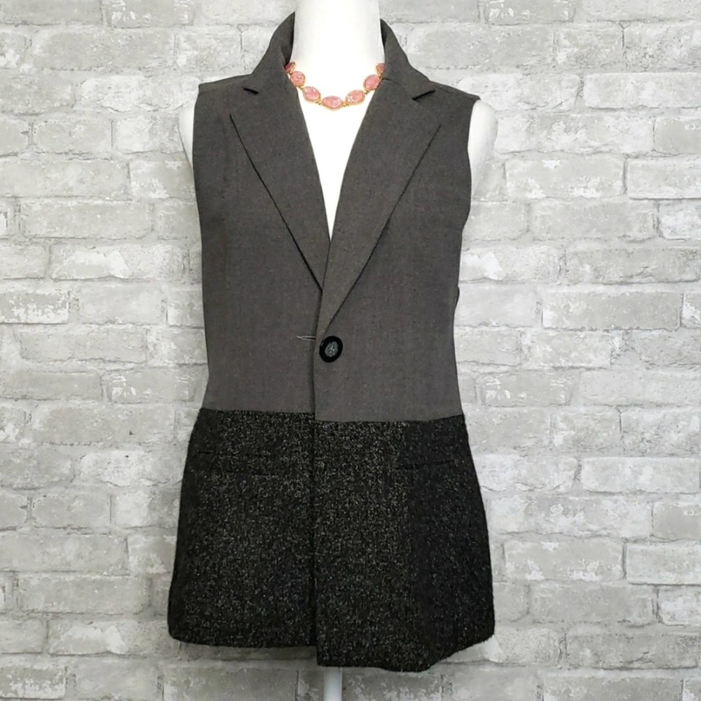 CAbi Lined Gray Vest, Size: S, EUC, $29